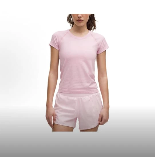 Lululemon Swiftly Tech Series Race T-shirt à col ras du cou à manches courtes, respirant et doux pour femmes - Rose bonbon - Voir 1