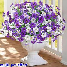 24 Stücke dreifarbige Farbverlauf Gänseblümchen Künstliche Blumen, geeignet für Feiertags-Dekoration, Outdoor Garten Dekoration, Frühlings-/Sommer-Dekoration, Innen- und Außenbereich Dekoration, Luxusresidenz, Büro, Hotel, Zuhause, Hochzeit, saisonale Feiern, Outdoor-Festivals, Einweihungsgeschenke, anwendbar für alle Raumtypen - Lila + Weiß - Übersicht 3