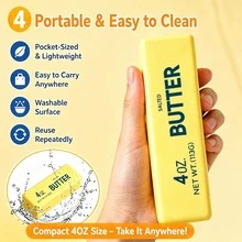 Barra de mantequilla de silicona realista para alivio del estrés, tamaño 1:1 ultra suave para aliviar la ansiedad, compañero de broma y decoración para adultos, combinación linda de amarillo y rosa para oficina y hogar, barra de alimentos con rebote lento, diseño realista de bola de estrés de silicona para alivio de la ansiedad, novedad de broma y compañero de decoración para relajación en el trabajo y el hogar - Multicolor - Ver 3