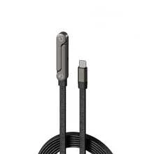 240W High Power Fast Charging Foldable Stand Type-C Braided Data Cable, Multifunctional All-In-One Portable Phone Support Base, Bend-Resistant And Wear-Resistant Braided Cable, High-Speed Flash Charging Cable, Widely Compatible With IPhone 15/16/17 Pro Max And All Series Type-C Interface Apple Phones - Black - View 8