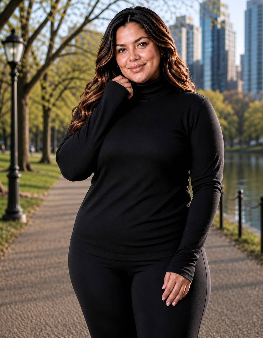 Cacharrel Women's Plush Plus Size Thermal Blouse Casual Fashion Warm Everyday Winter - màu đen - Xem 1