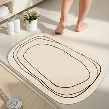 1pc Bathroom Mat, Printed Minimalist Striped Mat, Non-Slip Absorbent Mat For Home Bathroom, Toilet Floor Rug, Home Decor - Multicolor - View 11