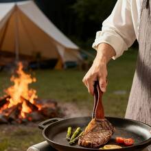 1 pièce Pince alimentaire en bois massif résistant à la chaleur, pince à pain, pince à steak, outil de cuisine convenant pour les aliments, les fruits, le pain, la viande BBQ, les pâtes - Voir 4