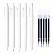 10 PCS White Gel Pen Set, 0.5mm Fine Tip, Black Ink, Retractable Push-Button Design. Simple Pure White Design, Ideal For Note-Taking And Writing. Perfect Office And School Supplies, An Excellent Choice For Birthday Gifts, Christmas - Multicolor - View 9