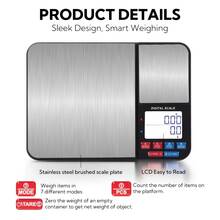 10kg/1g High Capacity & 0.01g High Precision Electronic Food Scale With Dual Weighing Zones, Suitable For Ingredients, Powder, Food Education And Baking, Requires 3 AAA Batteries (Not Included) - Multicolor - View 8