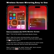 Upgraded Selfie Live Streaming Monitor Screen Compatible With IPhone And Android Phones, With Zoom/Remote Control/Speaker Functions, Magnetic Phone Back Clip Selfie Monitor, Essential For Content Creators, Wireless Mirroring For Social Media Live Streaming, Mini Phone Projector - Multicolor - View 2