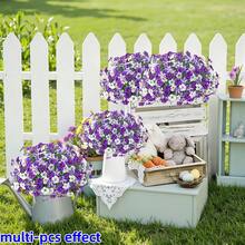 24 Stücke dreifarbige Farbverlauf Gänseblümchen Künstliche Blumen, geeignet für Feiertags-Dekoration, Outdoor Garten Dekoration, Frühlings-/Sommer-Dekoration, Innen- und Außenbereich Dekoration, Luxusresidenz, Büro, Hotel, Zuhause, Hochzeit, saisonale Feiern, Outdoor-Festivals, Einweihungsgeschenke, anwendbar für alle Raumtypen - Lila + Weiß - Übersicht 4