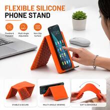 Silicone Phone Stand, Desktop Tablet/Laptop Stand, Creative Foldable Transformable Slouchy Stand, Travel Accessory,Room Décor,Travel Essential - Multicolor - View 2