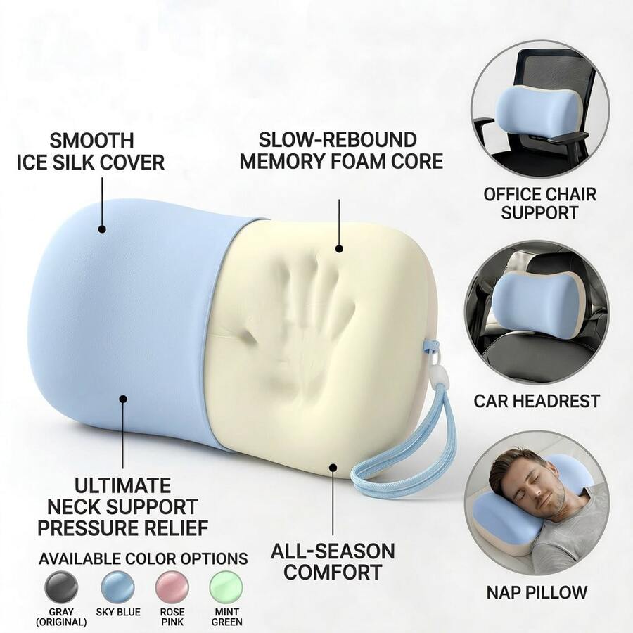 Bantal Tidur Siang Ergonomis untuk Meja Kantor, Cocok untuk Tidur Tengkurap; Bantal Leher Penopang Pinggang Multifungsi dengan Fungsi Penopang Punggung dan Pinggang, Juga Dapat Digunakan Sebagai Bantal Perjalanan Portabel - 42*22*12cm - View 1