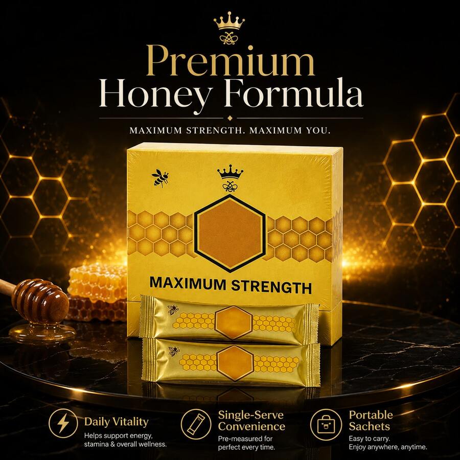 MAXIMUM STRENGTH Honey Packs For Men And Women - 12 Pack (20g Each) Of USA-Made Plant-Based, Holistic Honey Packets For Couples To Enhance Performance, Increase Energy, & Improve Romantic Engagements - mặc định - Xem 1