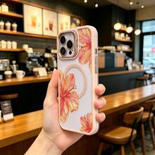Watercolor Hibiscus Flowers White Background Element Design Pink Magnetic Phone Case For IPhone 16/15/14/13/12/11/X/XS - Slim TPU Protective Cover, Anti-Slip & Scratch Resistant | Perfect Birthday Present For Her | Summer Gift Idea - 粉色 - 查看 12