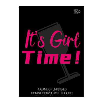 It's Girl Time! Adult Girls Night Conversation Card Game - Unfiltered Honest Questions Game For Bachelorette Party, Slumber Night, Birthday & Girls Night Gathering, Premium Quality Fun Card Deck For Women