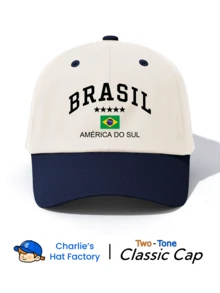 Mũ lưỡi trai hai màu in hình quốc kỳ Brazil - Mỹ - Mũ 6 múi mềm mại, thích hợp cho hoạt động ngoài trời và du lịch, dành cho nam và nữ. - Mũ lưỡi trai hai màu - Xem 9