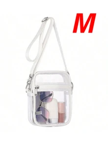 1pc Transparent Crossbody Bag, Approved For Stadiums, Suitable For Concerts, Sports Events, PVC Material, Beach Bag, Beach Bag, Summer Clothing, Minimalist Transparent Square Zipper Bag, Multi-Functional Crossbody Bag, Multi-Functional Storage Bag,Back To School,Back To School - Multicolor - View 15