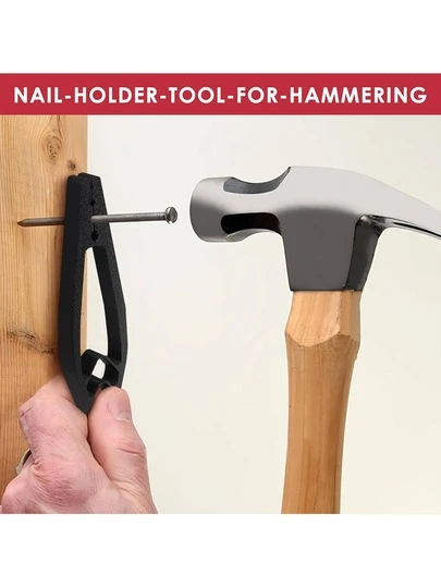 1 st halkfri spikhållare i tångstil, fingerskydd, bärbart spikreparationsverktyg, lämplig för grundläggande reparationer, träbearbetning och husbyggnation, plastmaterial