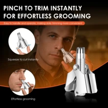Nose Hair Trimmer, Mini Portable Stainless Steel - Washable Manual Shaving Knife, Easily Remove Nose Hair, Suitable For Travel, Home Use, Back-To-School Season, Vacation, And As A Holiday Gift. - Multicolor - View 1