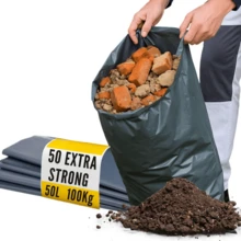 Extra Strong Rubble Sacks - 80 L Capacity - 15 Rubble Bags - 50 - Ver 7