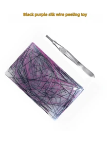 Rectangular & Round Silicone Peeling & Pulling Stress Relief Toy With Tweezers, Anxiety Relief & Pressure Release Fidget Toy For Teens, Sensory Stress Relief Toy - Multicolor - View 3