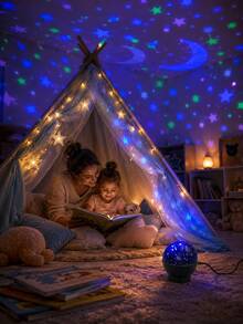 1pc USB Plug In Starfield Night Light, Colorful Moon Lamp For Home Theater Corner, Bedroom And Apartment Space - Multi-color light - View 3