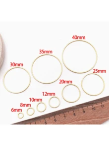 20pcs Stainless Steel Large Round Earring Hoops Earring Hooks Earring Pendants DIY Jewelry Making Accessories - Gold - View 2