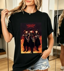 BabyMetal Women's T-Shirt 100% Pure Cotton Flame Print Rock Scene - Black - View 1