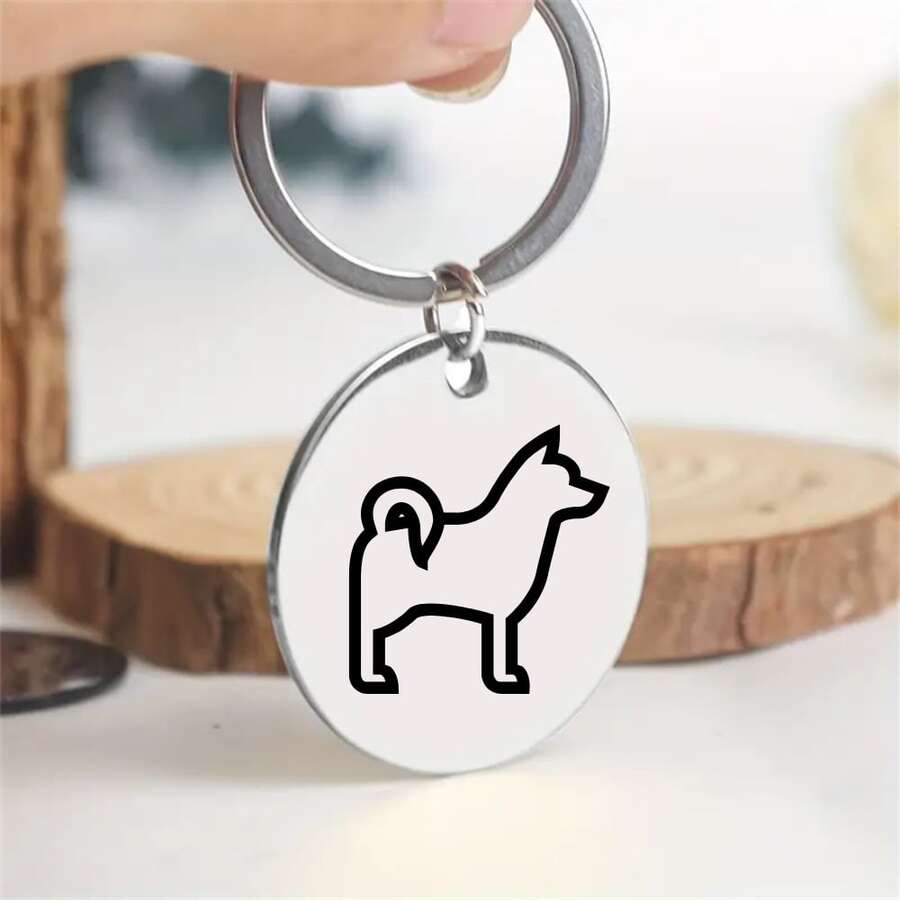 Exquisite Pet Collar Accessory, Small Stainless Steel Dog Tag Pendant, Subtle Decoration To Enhance Appearance, Universal Keychain For Pet Lovers For Daily Wear, Suitable For Various Small Pets - Multicolor - View 1