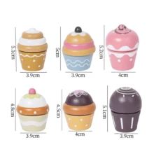 3-5 Years Old Children Wooden Ice Cream Cart Toy Set, With Cake DIY Handmade, Realistic Ice Cream Toys, Kitchen Accessories - Multicolor - View 4