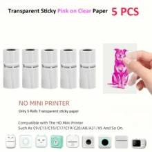 Aesthetic Multi-Color Translucent Thermal Paper (57mm) - Pastel Color On Clear Sticker Rolls For Mini Pocket Printers - Shiny Self-Adhesive Film For DIY Journals & Photos - View 14