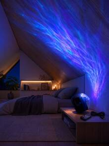 1pc LED Ambiance Light, Colorful Flowing Northern Lights Projector Lamp, USB Powered Compact Design, Suitable For Dorm, Bedside, Living Room, Holiday Decor - Multicolor - View 8