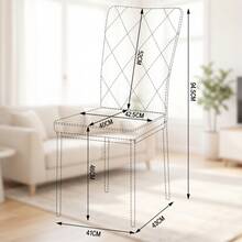 Dining Chairs with Hoh Back, Soft Duty Chairs, Elegant Kitchen Chairs, Living Room Chairs, Reception Chairs, Waiting Room Chairs 4PCS Chairs only - Schwarz + Weiß + Kunstleder + Metall1 - Übersicht 7