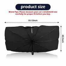 One UV Protection Windshield Sun Shade - Vehicle Front Windshield Visor With Seamless Opaque Insulation For A Wide Range Of Vehicle Models - màu đen - Xem 2