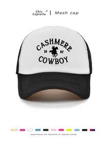 經典復古Y2K水洗「CASHMERE COWBOY」原創棒球帽卡車帽,男女通用,適合春夏秋冬四季,情人節、單身派對、父親節、母親節、教師節、開學季、萬聖節、新娘、學生、教師的完美禮物,女性夏季旅行海灘必備,女性海灘帽,新娘婚禮必備 - 均碼 - 查看 2