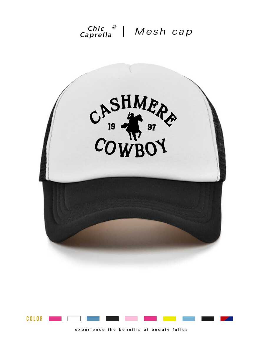 經典復古Y2K水洗「CASHMERE COWBOY」原創棒球帽卡車帽，男女通用，適合春夏秋冬四季，情人節、單身派對、父親節、母親節、教師節、開學季、萬聖節、新娘、學生、教師的完美禮物，女性夏季旅行海灘必備，女性海灘帽，新娘婚禮必備