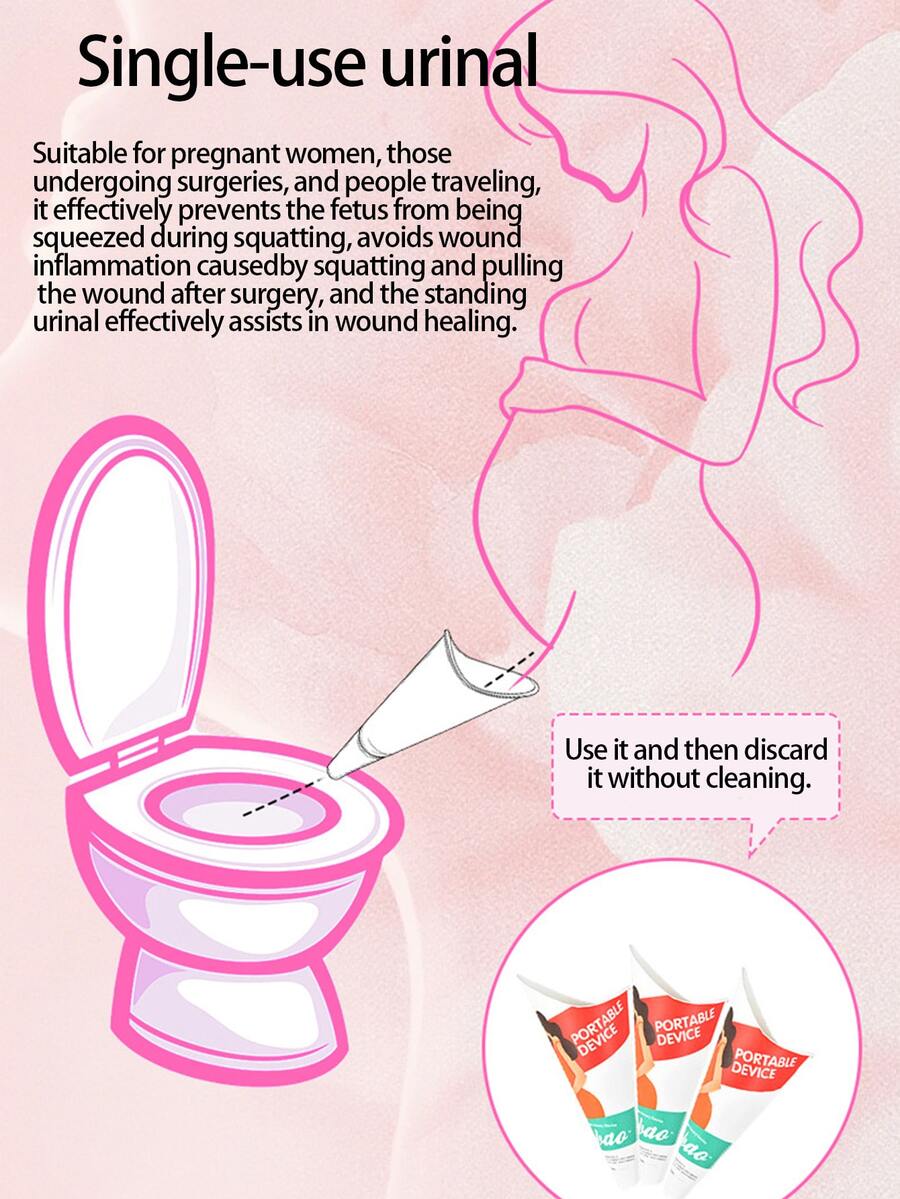 50/20/12/4/1pc Practical Disposable Women's Urine Collection Container, Leak-Proof Foldable Portable Urine Cup, Upright Women's Urinal Funnel - View 1