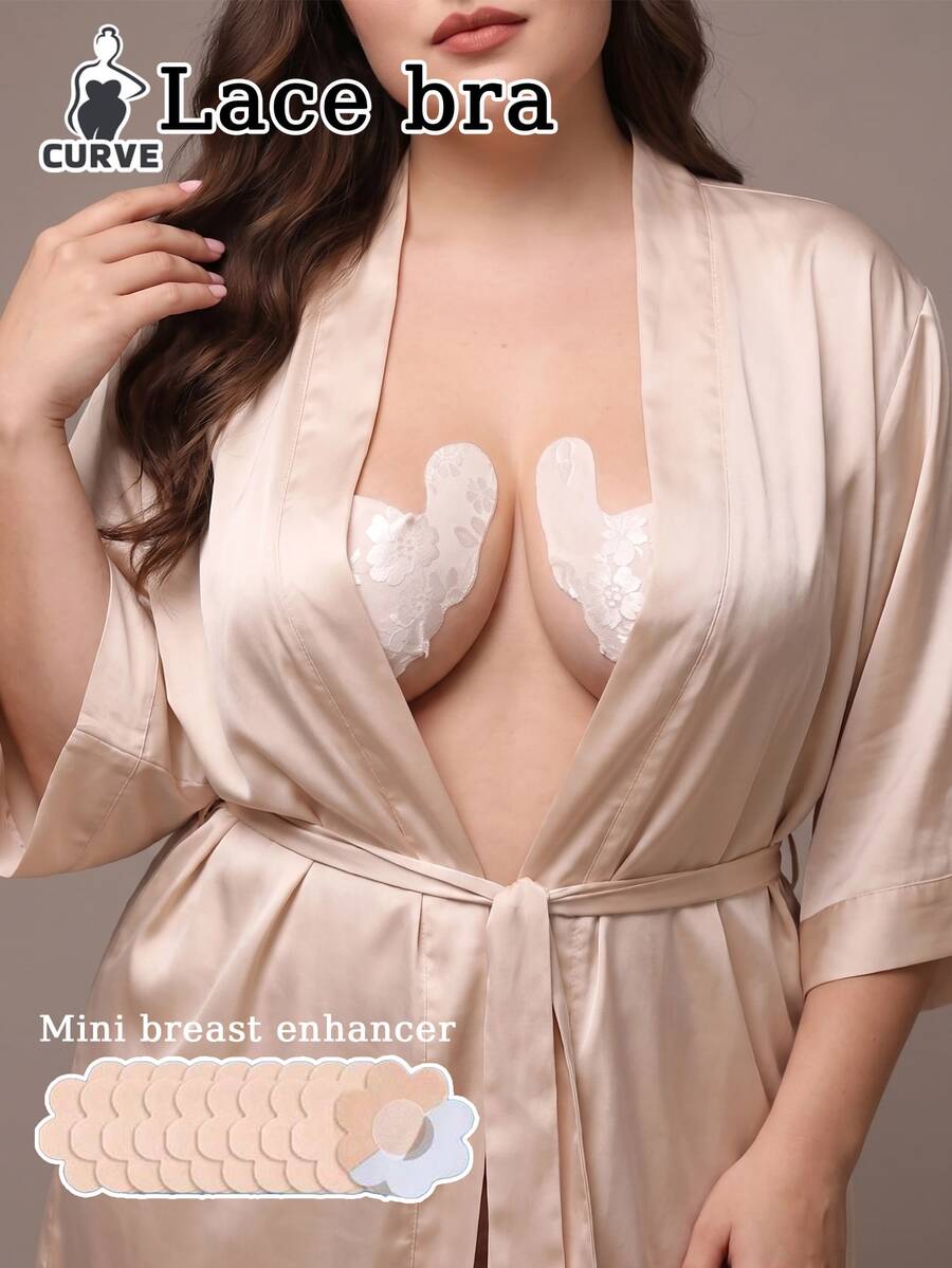 2/4片装蕾丝新月形一次性乳贴，隐形无缝轻便舒适，方便旅行和户外活动 - 彩色 - 查看 1