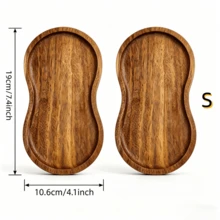 1/2/3pcs Set - Premium Oval Shaped Rosewood Tray - Dessert Serving Plate, Coffee Tray, Food Platter, Japanese Style Dessert, Coffee, Snack Fruit Main Plate, Decorative Tray, Durable Wooden Display Plate, Tableware, Table Centerpiece, Ideal Choice For Home Decor And Kitchen Storage, Holiday Gift, Patio, Kitchen Accessories - Brown - View 12