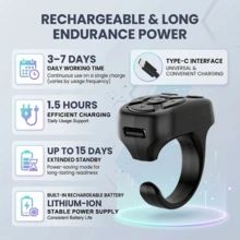 30mAh Wireless Multifunctional Remote Control, Compatible With Smartphone, Tablet, Camera Shutter, Page Turning - Multicolor J6 - View 4