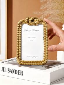 1pc, A Creative Wire Knot Shaped Decorative Photo Frame, Made Of Resin, Perfect For Displaying Warm Photos On A Tabletop, Suitable For Home Photo Decoration And Photography Props - Multiple Styles - View 5