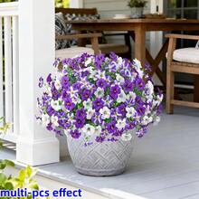 24 Stücke dreifarbige Farbverlauf Gänseblümchen Künstliche Blumen, geeignet für Feiertags-Dekoration, Outdoor Garten Dekoration, Frühlings-/Sommer-Dekoration, Innen- und Außenbereich Dekoration, Luxusresidenz, Büro, Hotel, Zuhause, Hochzeit, saisonale Feiern, Outdoor-Festivals, Einweihungsgeschenke, anwendbar für alle Raumtypen - Lila + Weiß - Übersicht 5