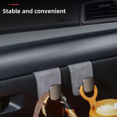 Gancho para asiento de coche, caja de almacenamiento para copiloto, gancho de metal para bolso, soporte para bolso de coche de lujo de ante con gran capacidad de carga