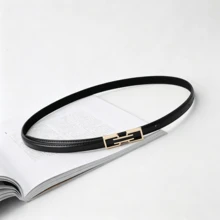 1pc Women's Fashion Personalized Buckle Belt, Korean Versatile Decorative Belt For Jeans, Trousers, Casual Wear - A - View 10