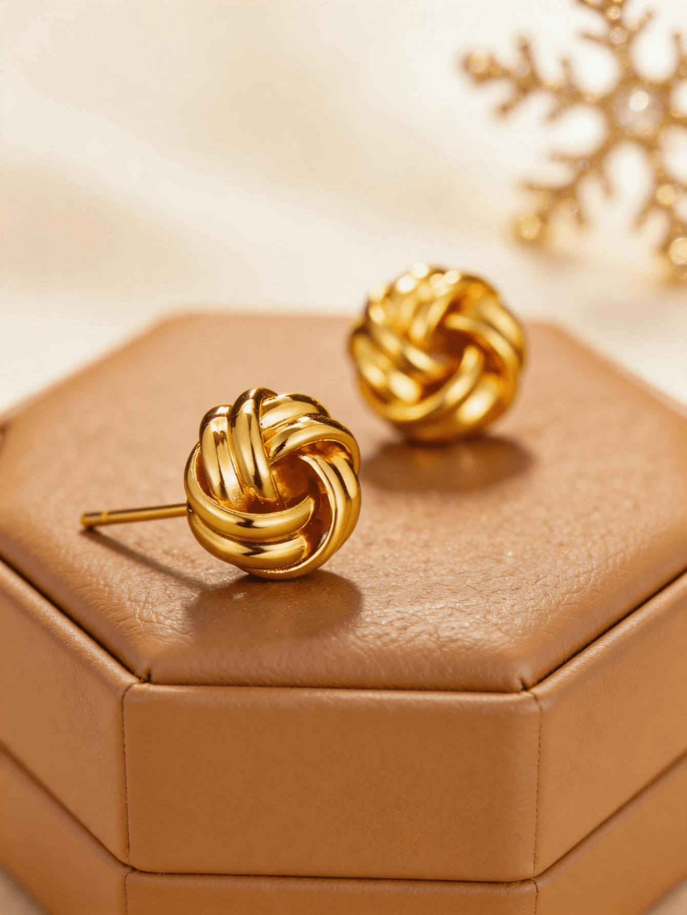 Luxury Vintage Twisted Knot Gold Ear Studs - Studs - View 1
