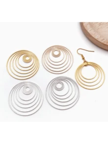 20pcs Stainless Steel Large Round Earring Hoops Earring Hooks Earring Pendants DIY Jewelry Making Accessories - Gold - View 1