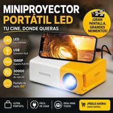 Mini Projector WiFi Portable Movie Projector 1080P, Phone Screen Can Be Mirrored to Video Projectors via WiFi, Compatible with Smartphone/Tablet/Laptop/TV Stick/PS/USB Drive - Blanco - Ver 2