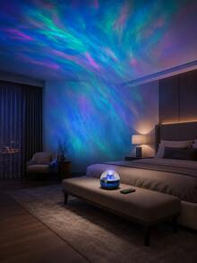 1pc LED Ambiance Light, Colorful Flowing Northern Lights Projector Lamp, USB Powered Compact Design, Suitable For Dorm, Bedside, Living Room, Holiday Decor - Multicolor - View 9