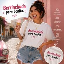 Playera "Berrinchuda Pero Bonita"| Camiseta Casual con Frase Sassy| Top Femenino Divertido y Atrevido - Blanco - Ver 8