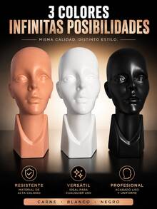 Cabeza de Plástico para Exhibición Profesional – Resistente, Ligera y Duradera | Ideal para Pelucas, Gorras, Accesorios, Maquillaje y Exhibición en Tiendas con Acabado Moderno y Elegante ✨ - Ver 2