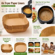 50/100 Square, Circular, Air Fryer/Non Stick Parchment, Oil Resistant Air Fryer, Disposable, Convenient Air Fryer Tool, Oven, Baking And Baking, Double-Layer Packaging, Suitable For June Day, Father's Day, Birthday Party Gatherings - Màu Khaki - Xem 2