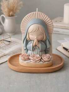 1pc Prayer Girl Candle Silicone Mold, Retro Romantic Girl Shape DIY Handmade Candle Mold, Creative Home Decor Mold For Plaster, Resin, Wax Crafts - A-White - View 8