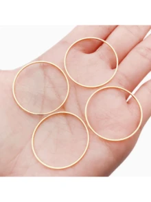 20pcs Stainless Steel Large Round Earring Hoops Earring Hooks Earring Pendants DIY Jewelry Making Accessories - Gold - View 4